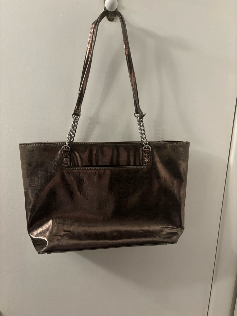 Michael Kors Metallic Women's Tote Bag with Chain Straps